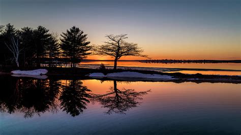 Detroit Point Smooth As Glass Sunset Photograph By Ron Wiltse Fine