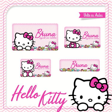 Kit Digital Etiquetas Escolares Hello Kitty Elo7