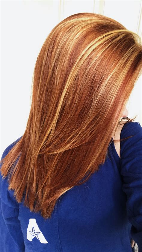 2.7 auburn hair with blonde highlights/balayage. Natural red hair with auburn lowlights blonde highlights ...