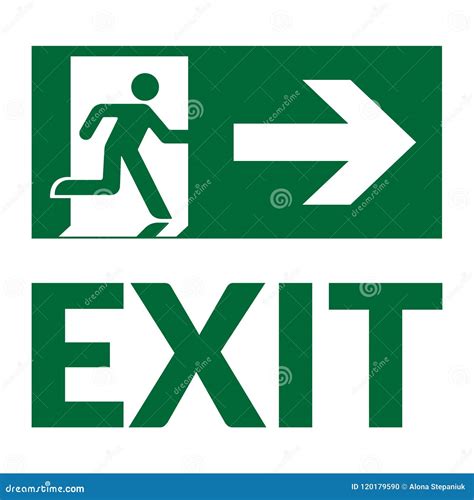 Exit Sign Green Stock Vector Illustration Of Background 120179590