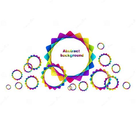 Abstract Geometric Rainbow Circles Background Stock Vector