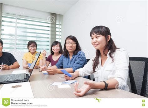 Asian Business People Group Meeting Room Collaboration Colleagues Stock