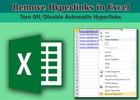 How To Turn Off And Remove Hyperlink In Excel