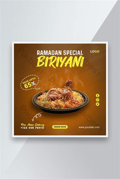 Ramadan Special Biriyani Social Media Web Banner Psd Free Download