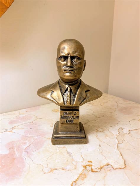 Benito Mussolini Bust Small Mussolini Statuette 6 Etsy Ireland