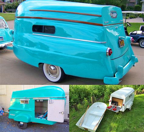 These Retro Campers Are Made With A Functioning Row Boat That Doubles
