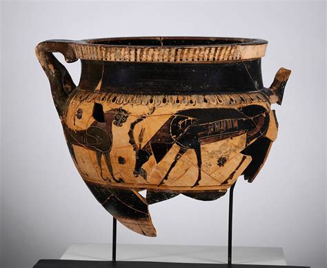 Terracotta Krater Bowl For Mixing Wine And Water Of Chalcidian Shape Greek Corinthian