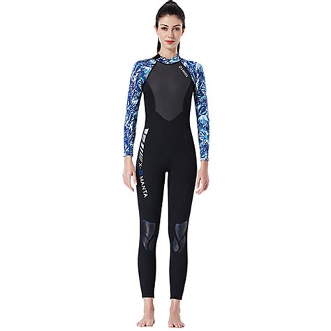 Buy Diveandsail Womens Full Wetsuit 3mm Scr Neoprene Diving Suit Long Sleeve Back Zip Patchwork