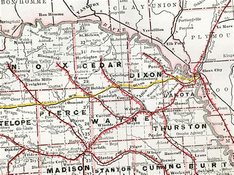 Nebraska State Railroad Map 1897 Scrimshaw Gallery