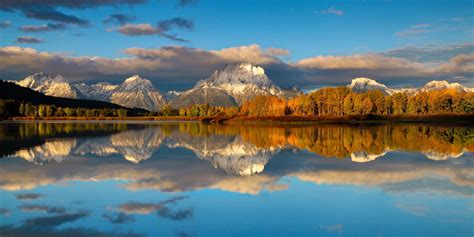 Lake Mountains Reflection Grand Teton National Park Autumn Wallpaper