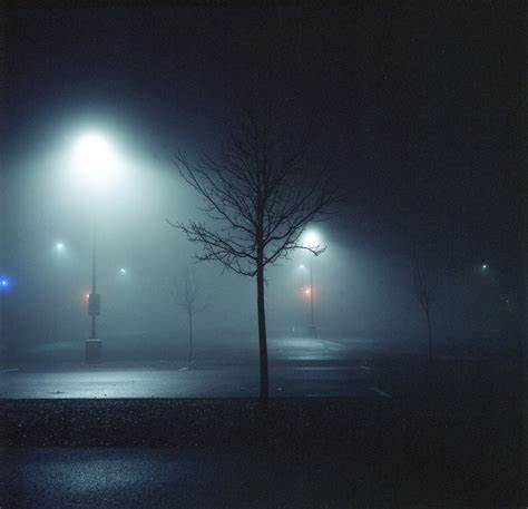 Fogged Up — Josh Sinn Photography Foggy Street Parking Lot At Night