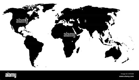 un mapa del mundo en blanco y negro fotografía de stock alamy