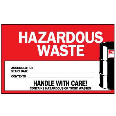 Hazardous Waste Labels Handle With Care Emedco