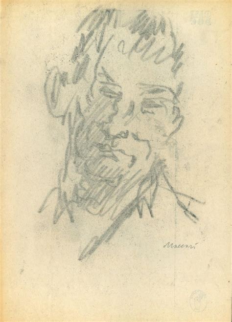 Mino Maccari Sketched Portrait Original Charcoal 1960s For Sale At Pamono