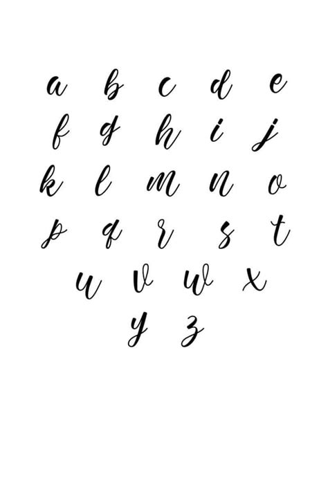 Free Printable Beginner Calligraphy Alphabet Lowercase Letters