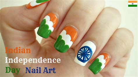 Indian Independence Day Flag Nail Art With Tutorial Video