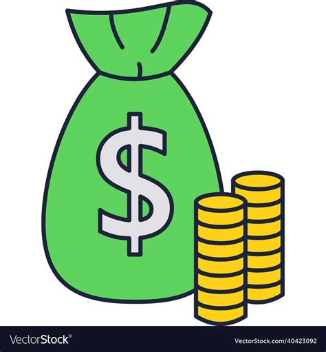 Money Income Icon Financial Profit Sign Royalty Free Vector
