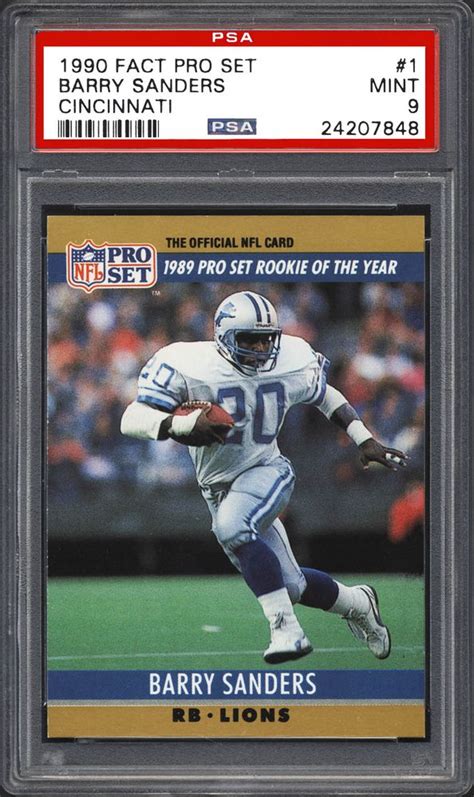 In average, a rookie card from barry sanders is valued with $20.00. Auction Prices Realized Football Cards 1990 FACT PRO SET CINCINNATI Barry Sanders Summary