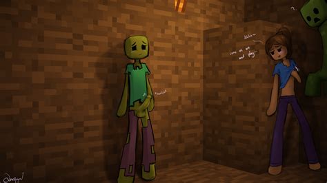 Post 1865276 Creeper Minecraft Qwertyas1 Rule63 Steve Zombie
