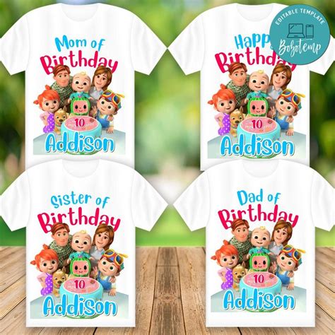 5 out of 5 stars. Cocomelon Family Matching Birthday Shirt PNG Files DIY | Bobotemp