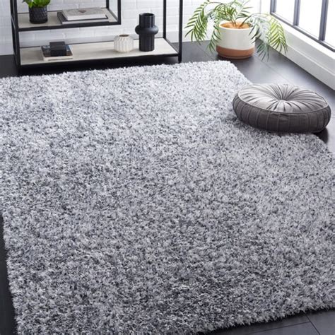 Plush Silver Shag Rug Malibu Collection Safavieh Com