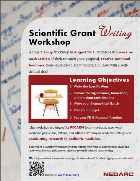 Scientific Grant Writing Workshop Flyer