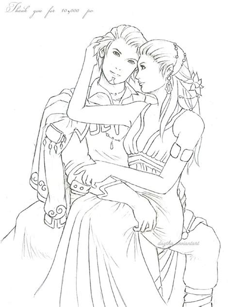 Colouring Pages Adult Coloring Pages Fantasy Couples Zelda