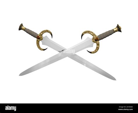 Crossed Swords With Blades And Handle Stock Photo Alamy