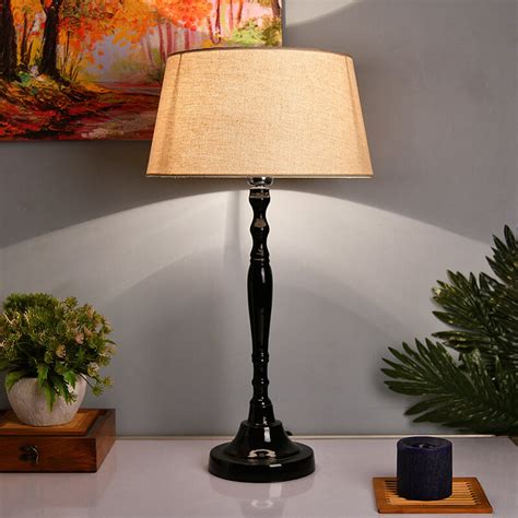 They help set the mood with their light and style. Glossy Black Imperial Aluminium Table Lamp With Shade ...