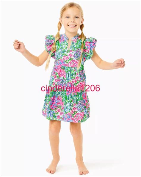 New Lilly Pulitzer Girls Mini Aldena Dress Multi A Cherry On Top