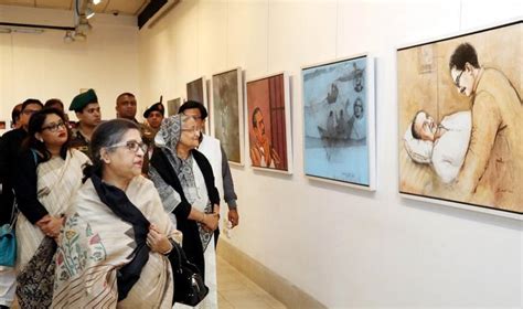 Pm Sheikh Rehana Visit Exhibition On Bangabandhu At Shilpakala Academy