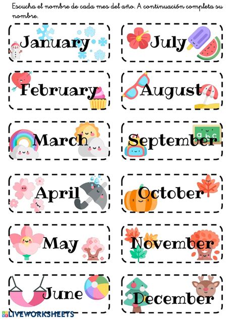 Months Of The Year Online Worksheet For 1º Primaria