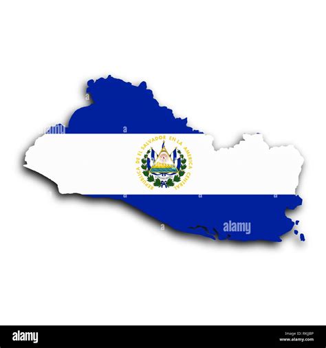 Map Of El Salvador Filled With The National Flag Stock Photo Alamy
