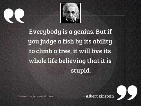 Everybody Is A Genius But Inspirational Quote By Albert Einstein