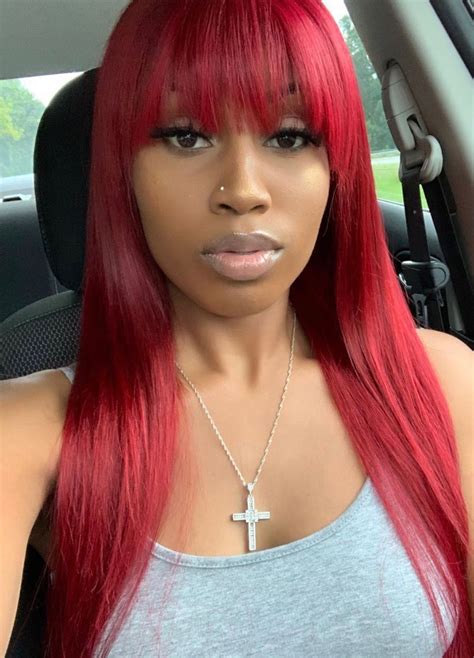 Pin By B Michelle On Laid Red Hair With Bangs Long Hair With Bangs