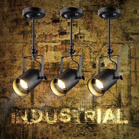 Loft Vintage Led Track Lights Wrought Iron Ceiling Lamps Clothing Bar