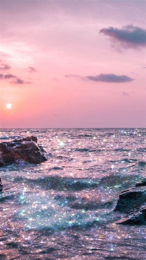 Sea Glitter Effect Sky Aesthetic Aesthetic Wallpapers
