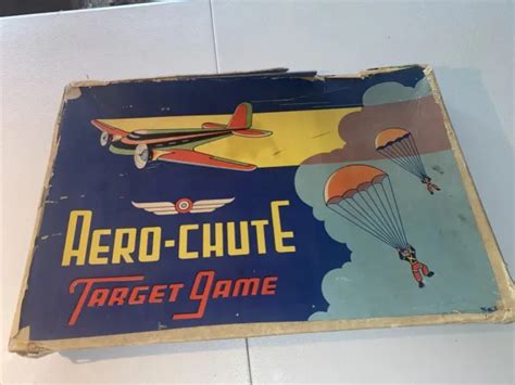 vintage 1930 s aero chute target board game ww2 graphics american toy works 532 40 00 picclick