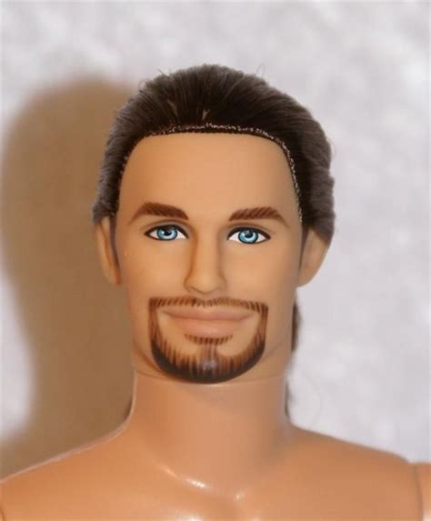 Barbie Ken Doll Long Brown Hair Beard Look Jointed Nude Ebay Personagens