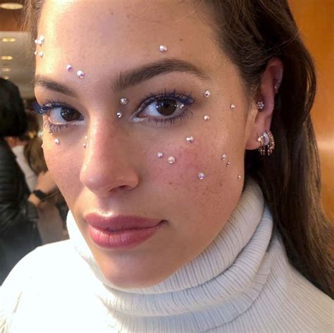 Ashley Graham Looks So Beautiful Wearing Swarovski Crystal Freckles Crystal Makeup Rhinestone
