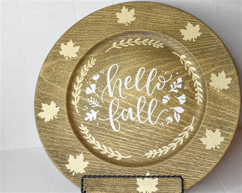 Hello Fall Decal For Charger Fall Charger Plate Diy Etsy Fall Decal