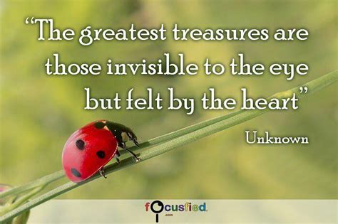 The Greatest Treasures Are Those Invisible To The Eye But Felt By