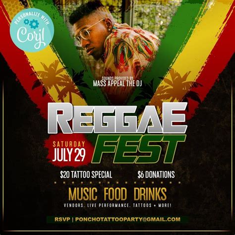 Digital Invitation Reggae Fest Flyer Reggae Party Flyer Dancehall Theme Invitation Jamaican
