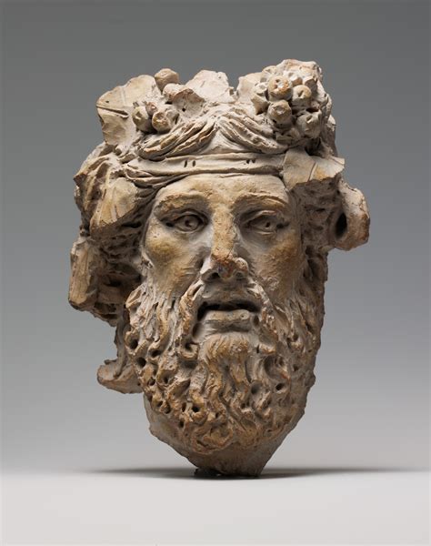 Terracotta Head Of Dionysos Greek Or Roman Late Hellenistic Or Late