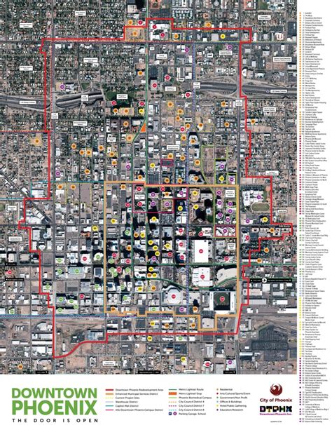 Downtown Phoenix Attractions Map Ireland Map