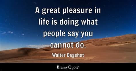 Walter Bagehot A Great Pleasure In Life Is Doing What