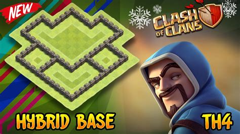 Clash Of Clans Best Th4 Hybrid Base Town Hall 4 Defense Base Layout