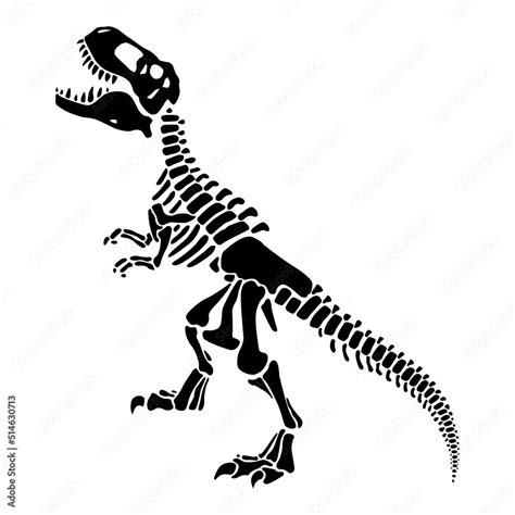 T Rex Dinosaur Skeleton Negative Space Silhouetteprehistoric Creature