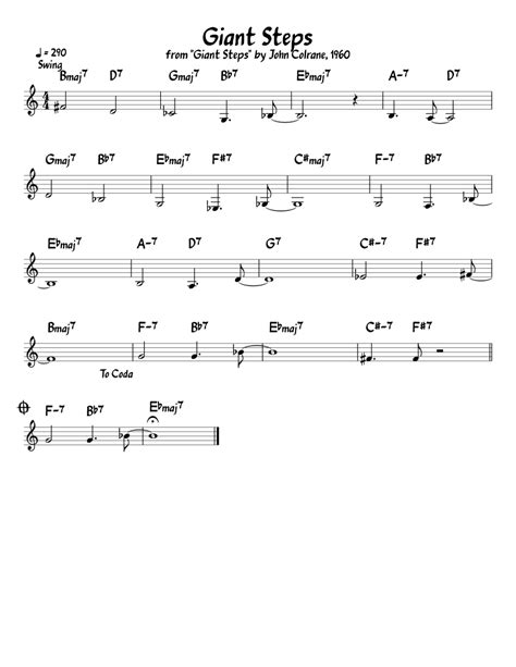 Giant Steps Sheet Music For Piano Jazz Band