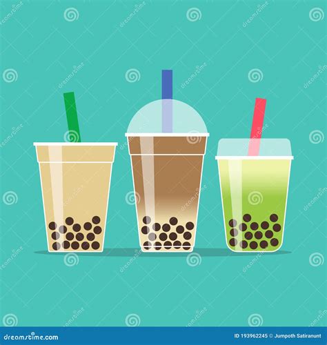 Bubble Milk Tea Taiwanese Famous And Popular Drink With Black Pearls